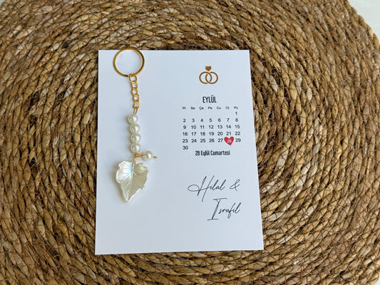 Gastgeschenk Set Perlmuttblatt Schlüsselanhänger (für 50 Gäste)
