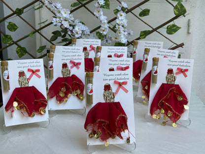 Gastgeschenk Set Kına Henna Karte mit Halay‑Tuch & Henna