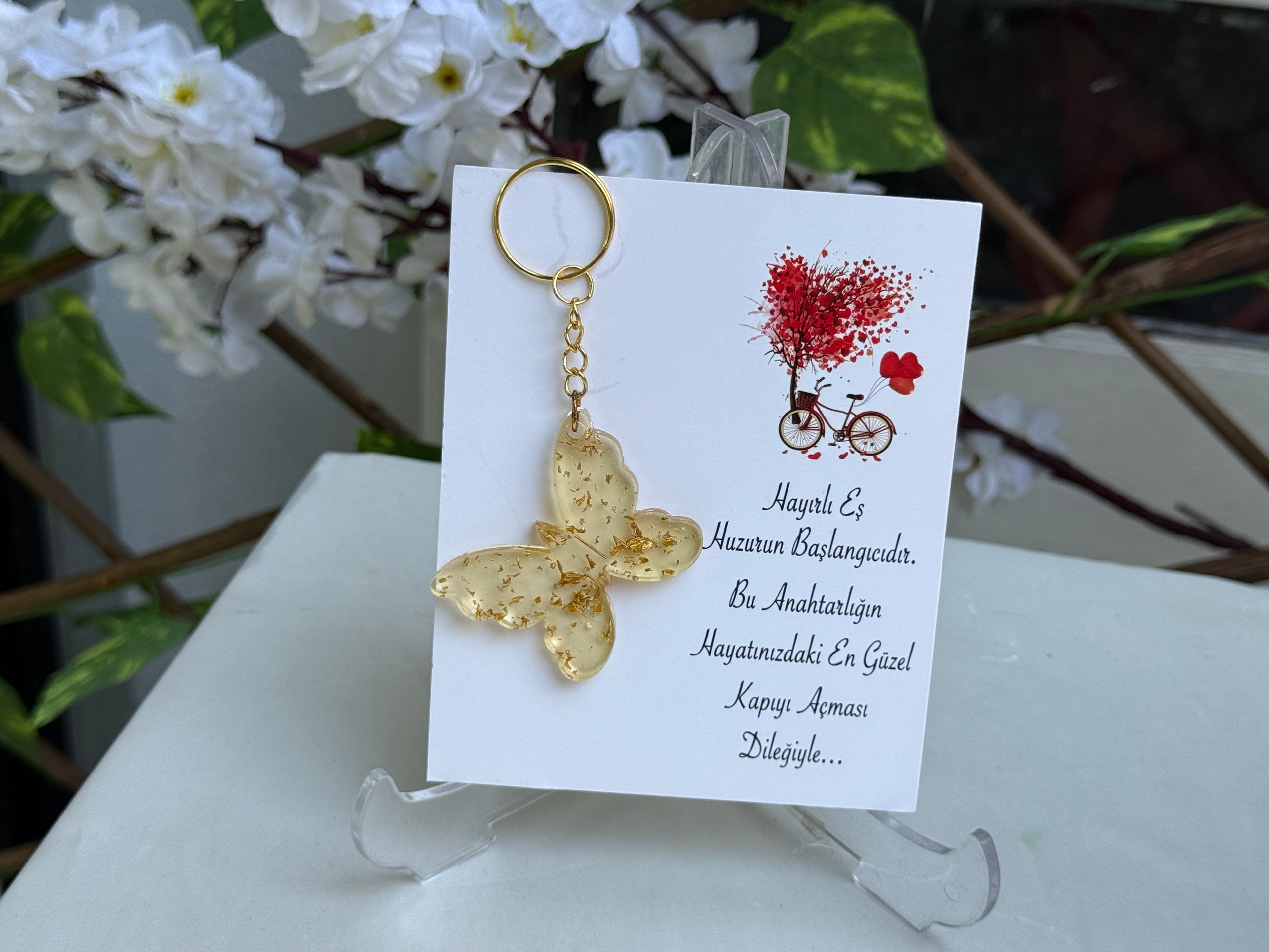 Schlüsselanhänger Schmetterling Gold