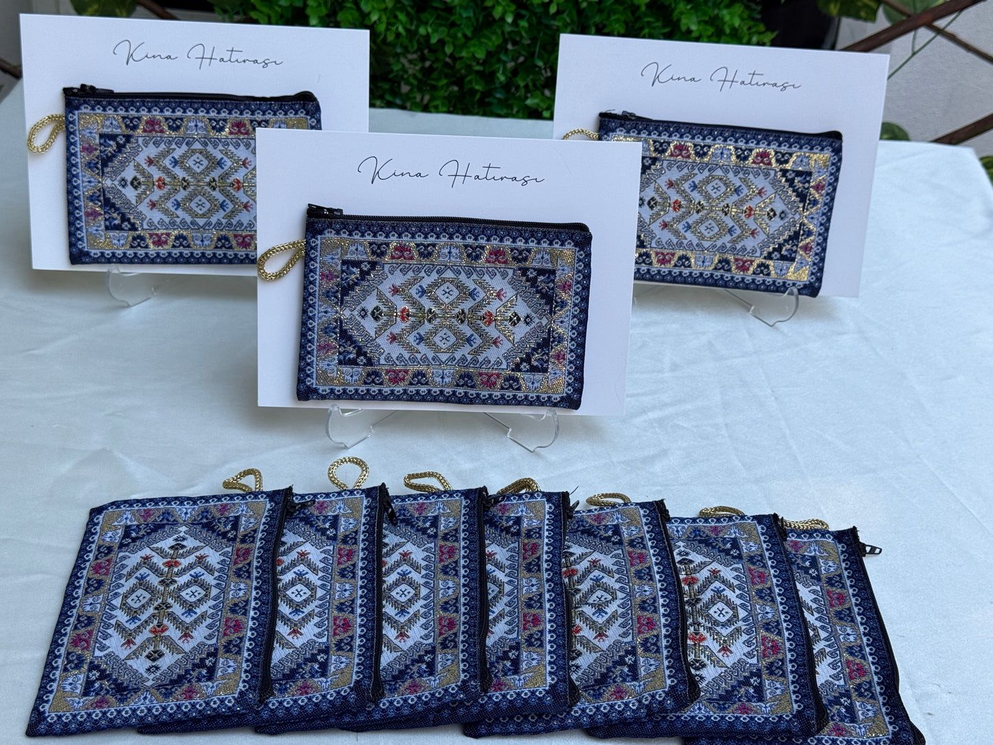 Gastgeschenk Set Orientalische Stofftäschchen mit Kärtchen (für 50 Gäste)