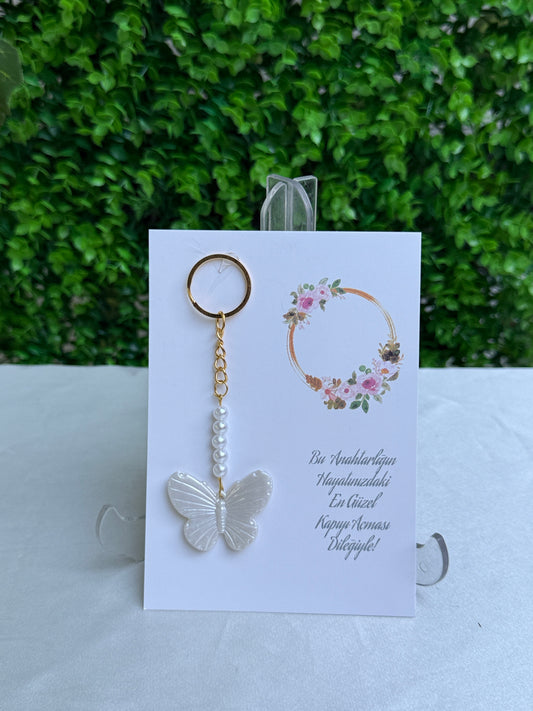 Gastgeschenk Set Perlen Schmetterling Schlüsselanhänger (für 50 Gäste)v
