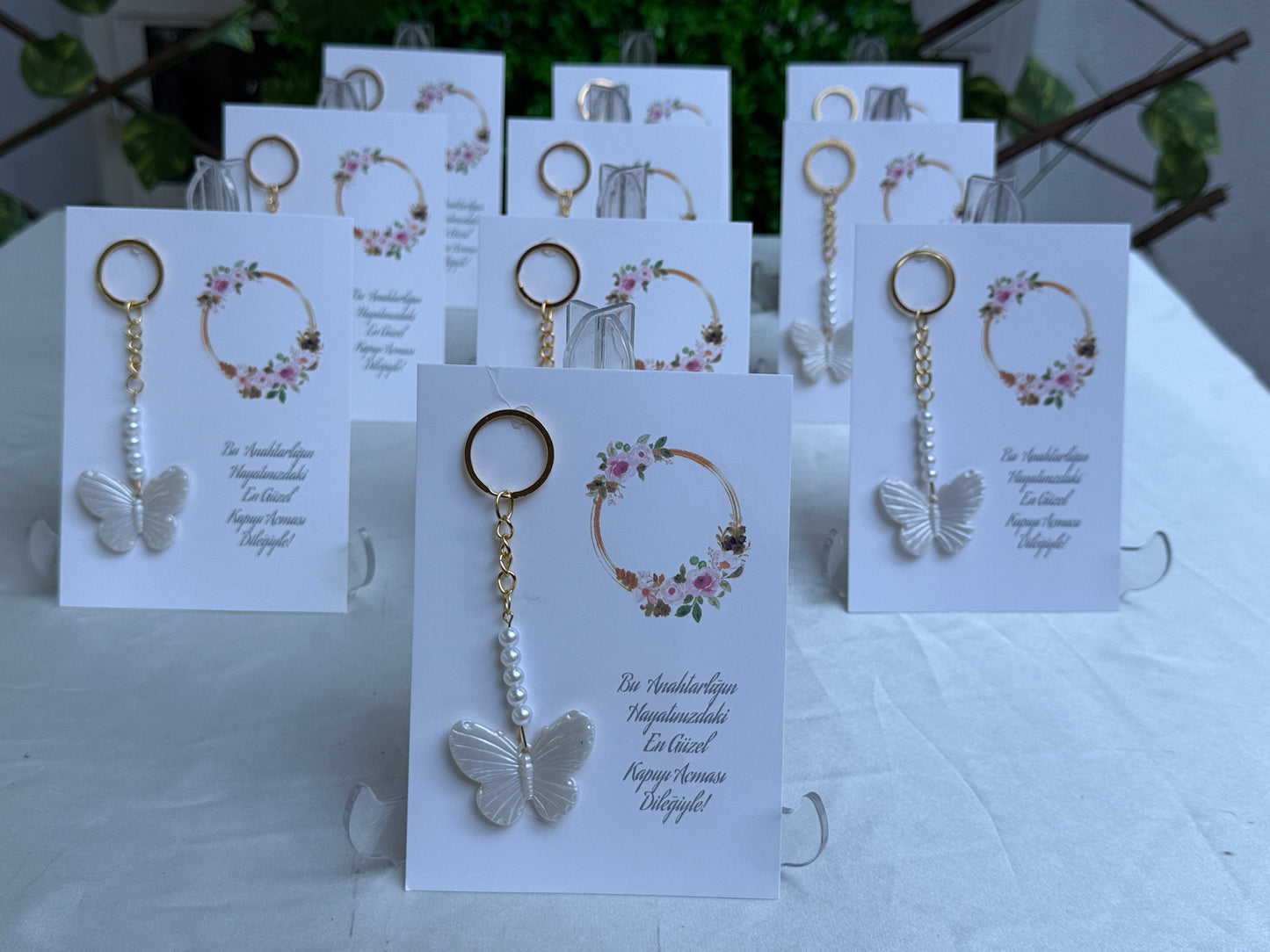 Gastgeschenk Set Perlen Schmetterling Schlüsselanhänger (für 50 Gäste)v