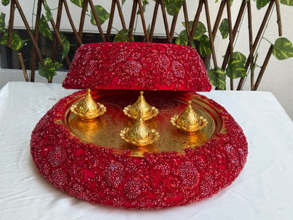 Gastgeschenk Set Roter Henna-Teppich mit zwei Lokumschalen (für 50 Gäste)