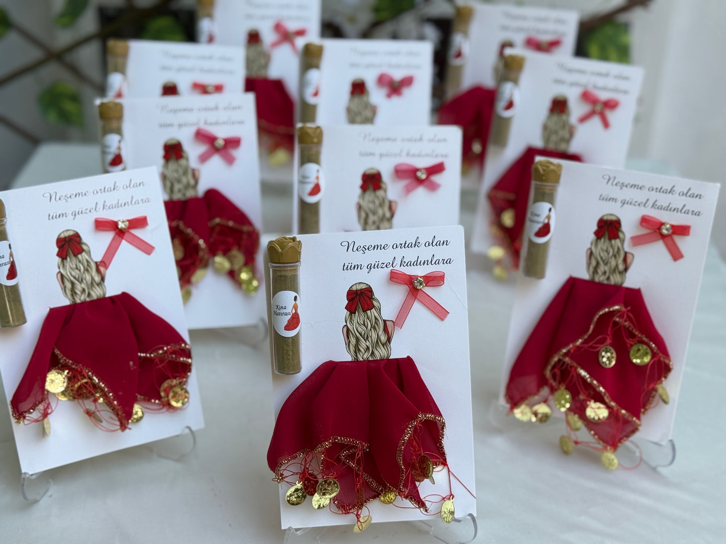 Gastgeschenk Set Kına Henna Karte mit Halay‑Tuch & Henna