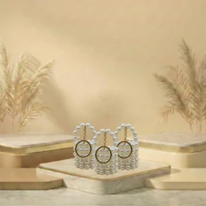 Silindirik Form İnci Mini Çanta Anahtarlık