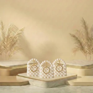 Kare Form İnci Mini Çanta Anahtarlık